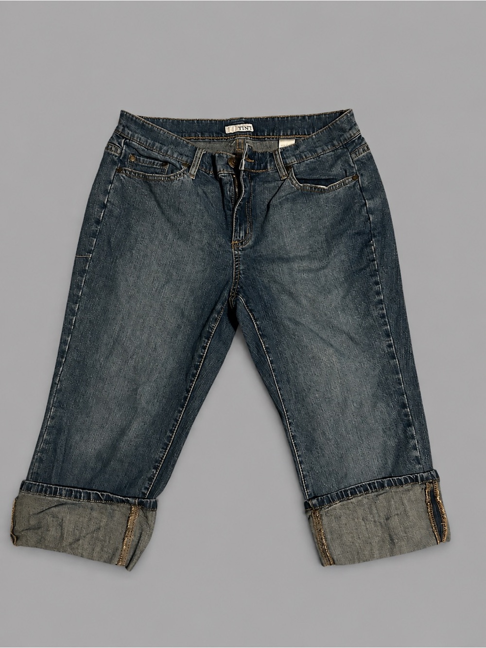 TINT Brand Women's Dark Blue Denim Capri